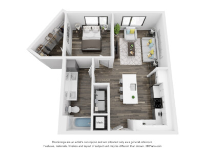 1 Bedroom, 1 Bath Unit
