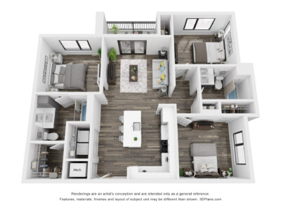 3 Bedroom, 2 Bath Unit